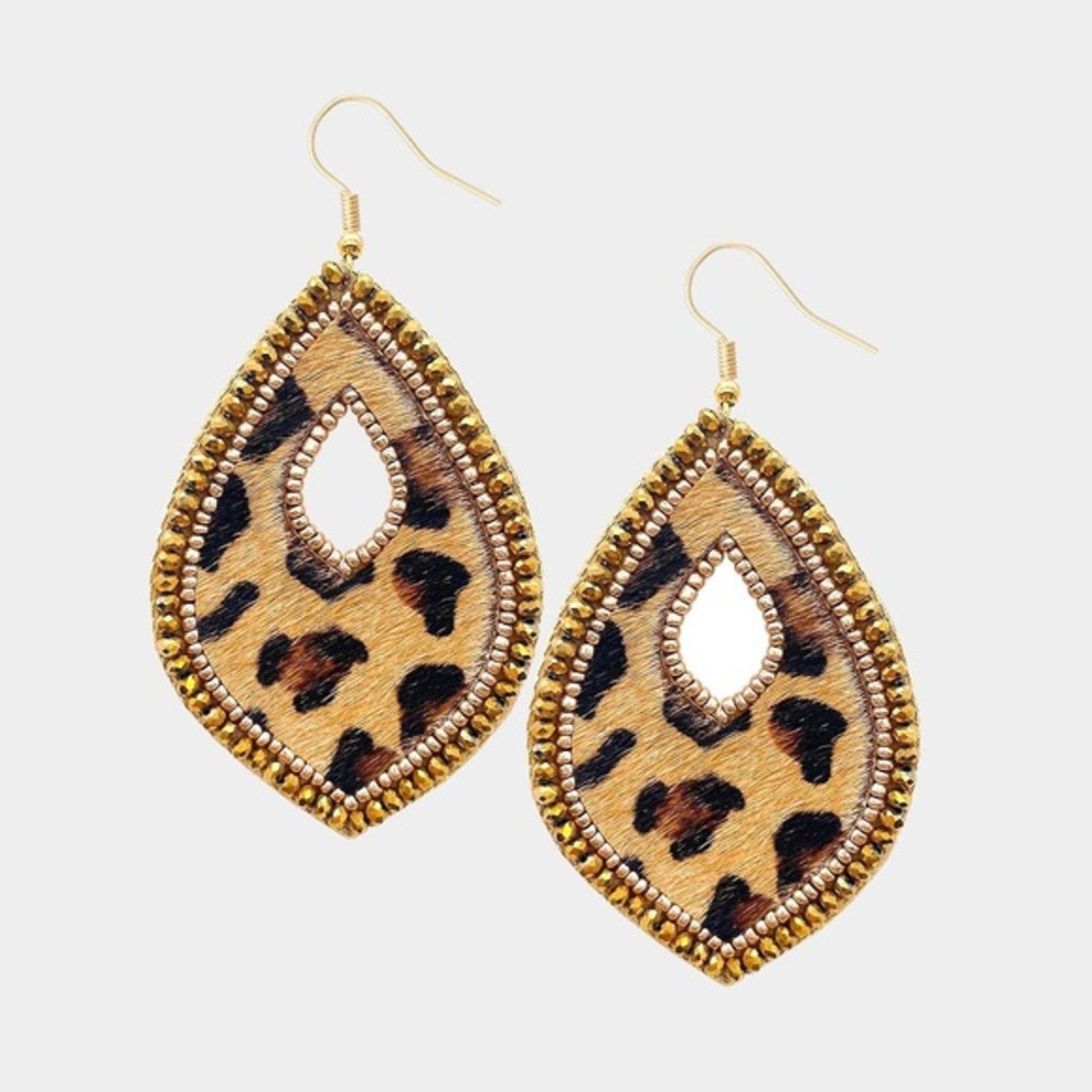 Leopard dangle earrings